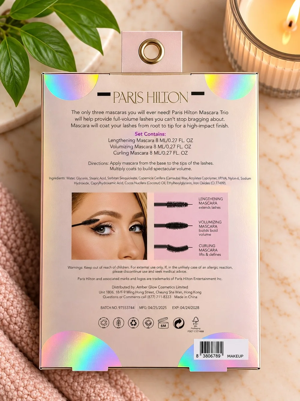 Paris Hilton three mascaras
